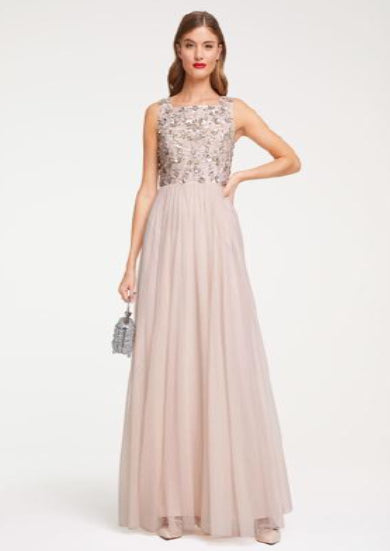 Starlight Sequin & Tulle Floor-Length Evening Gown