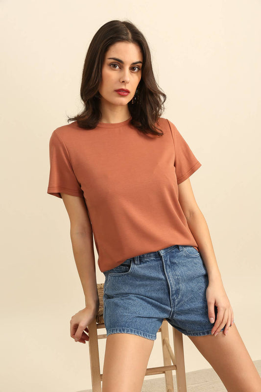 Basic-T-Shirt, Rundhalsausschnitt, kurzarm - 32130: Erröten / 6 Stück: 3S 2M 1L