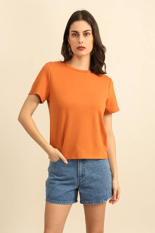 Basic-T-Shirt, Rundhalsausschnitt, kurzarm - 32130: Erröten / 6 Stück: 3S 2M 1L